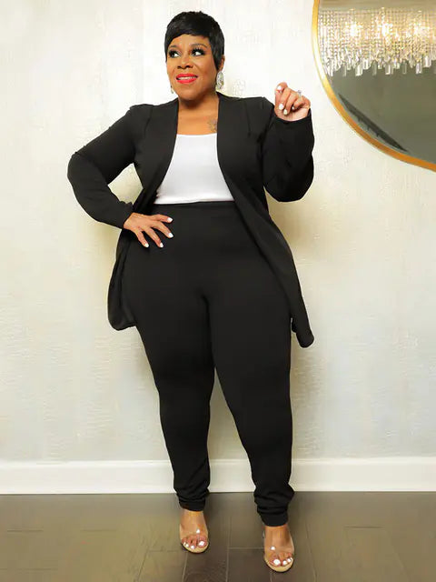 Plus size women's matching two-piece outfit set from Trendy Attic Store01, featuring a coordinated top and bottom ensemble.
