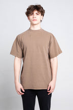 Light gray stone wash heavy T-shirt from Armor Jeans AJPT300GM, featuring a classic crew neck and relaxed fit.