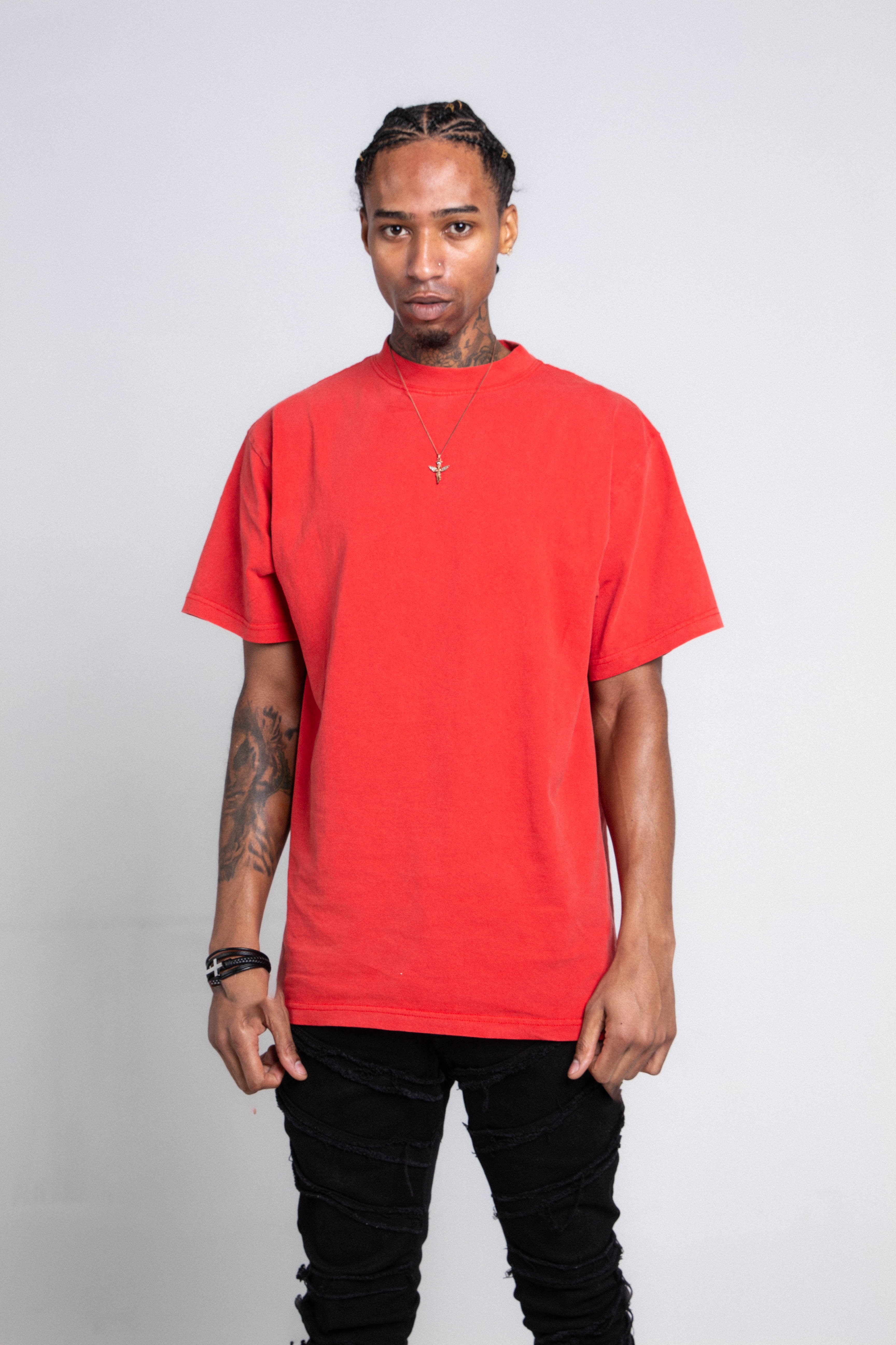 Heavy stone wash T-shirt from Armor Jeans, AJPT300GM style, featuring a casual, distressed look and comfortable fit.