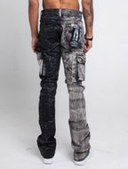 Black lace stacked jeans from Armor Jeans, featuring a slim fit with layered lace details and a modern, stylish design.
