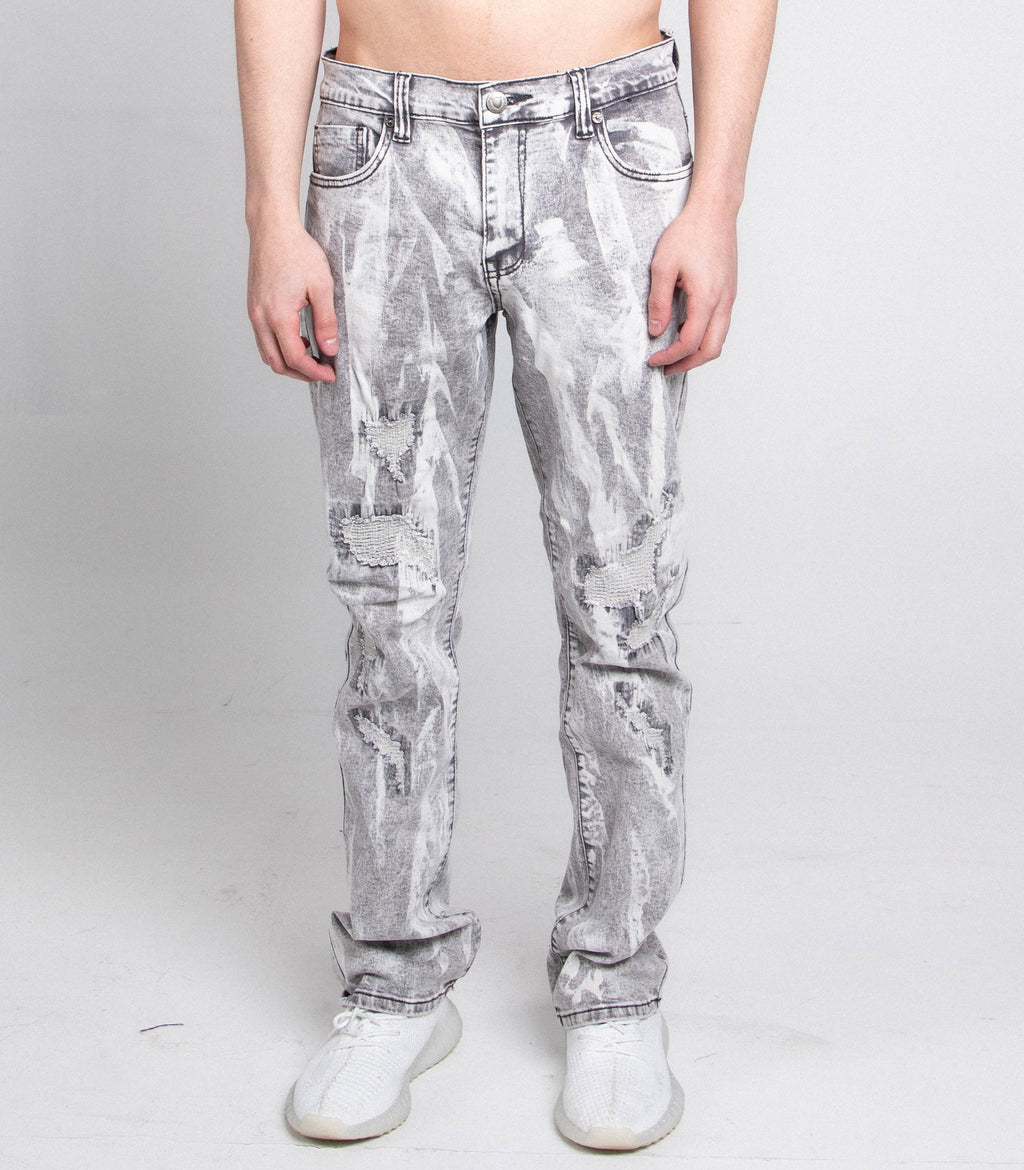 Grey and white vintage slim jeans from Armor Jeans, featuring a classic five-pocket design and slim fit style.