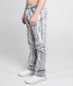 Grey and white vintage slim jeans from Armor Jeans, showcasing a close-up of the fabric and slim fit design.