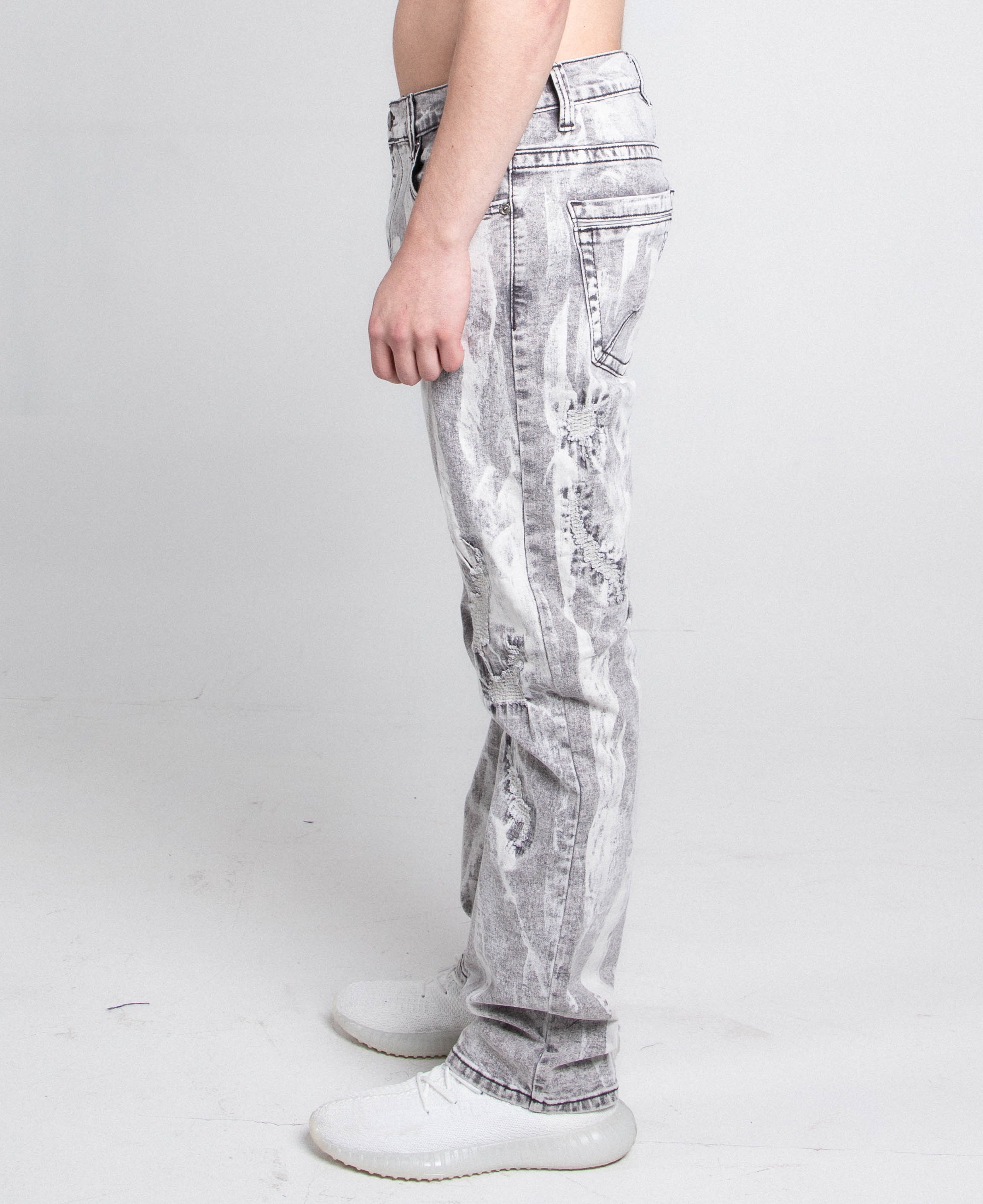 Gray and white vintage slim jeans from Armor Jeans, showing the fit and classic design of AJ738SL-3 style.