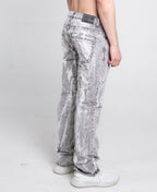 Grey and white vintage slim jeans from Armor Jeans, featuring a classic fit and subtle distressed details.