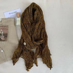 Women's vintage floral cotton and linen scarf with soft, retro print, breathable wrap from Plush Fashion Hub.