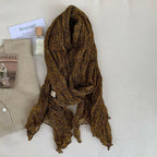 Artistic Retro Soft Small Floral Vintage Cotton And Linen Scarf For Women.