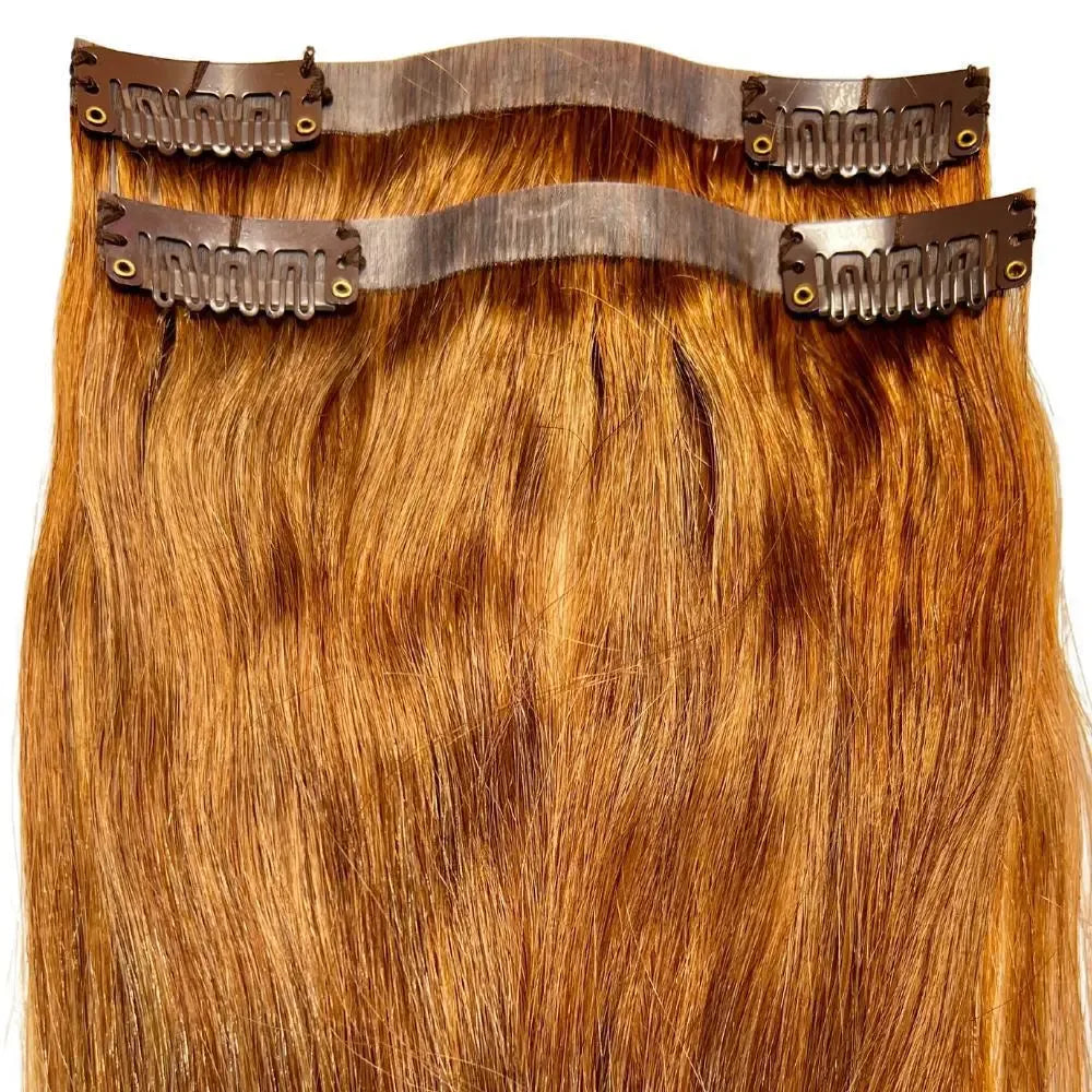 Auburn Seamless Clip-In 100% Human Hair Extensions - Plush Fashion Hub