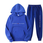 Spring and Autumn Leisure Sports Hoodie Printed Men's Set