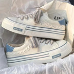 Women’s platform canvas chunky sneakers by FitiqueFit featuring thick soles and trendy design for height and style.