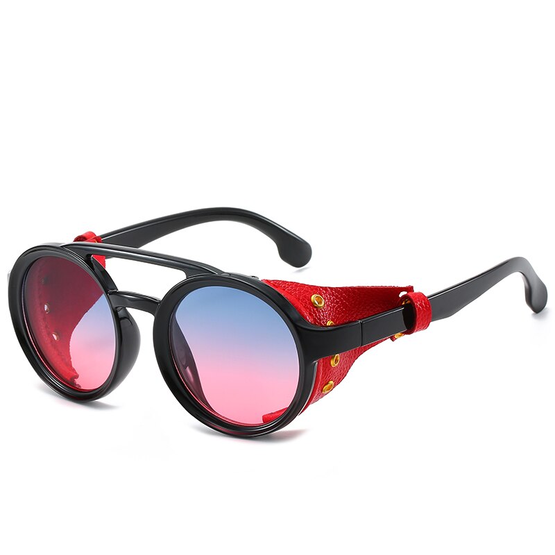 Round steampunk sunglasses by FitiqueFit with intricate metal detailing and vintage-inspired design for eye-catching style.