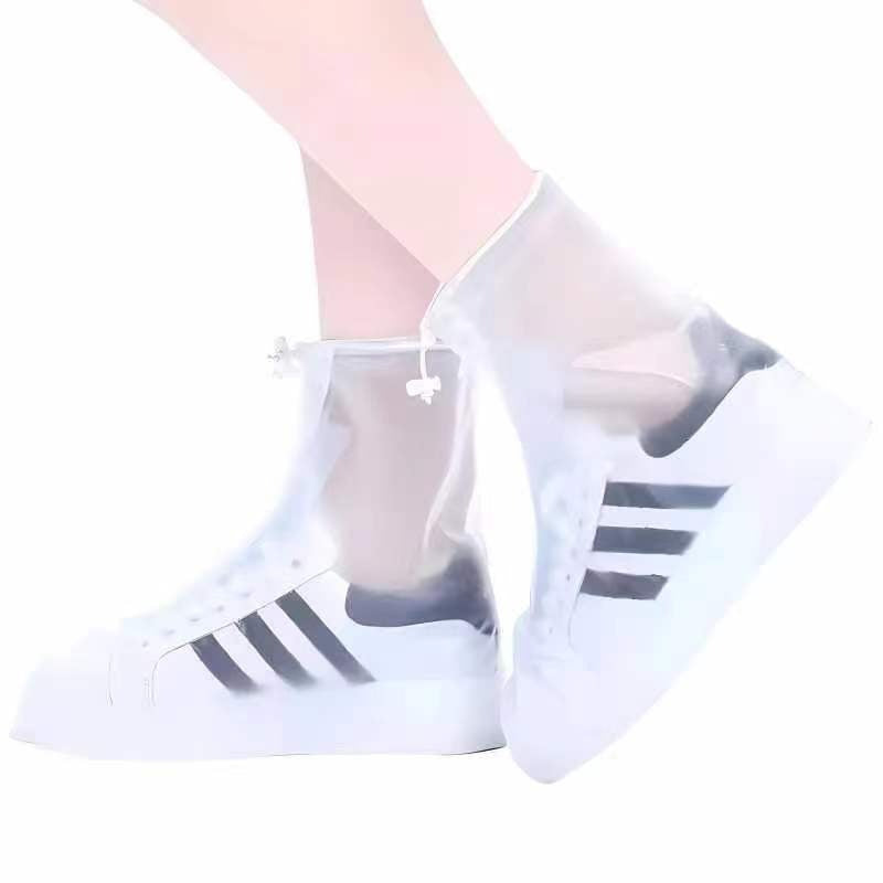 Waterproof Shoe Covers with Zipper, Thickened Rain Boot Covers, PVC Mid-Calf Shoe Covers for Travel