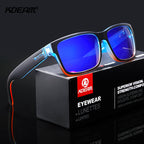 Men's polarized sport sunglasses by FitiqueFit with UV400 protection and square frame, designed for active outdoor use.