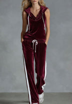 Velvet Hooded Two-Piece Lounge Set