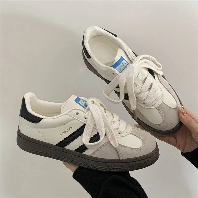 Plush Fashion Hub contrast round toe casual flats with soft plush material and stylish design for comfortable everyday wear.
