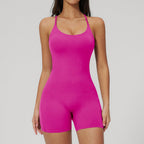Women's sleeveless backless jumpsuit by Plush Fashion Hub, slim-fit sport-style jumpsuit with modern, stylish design.