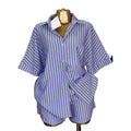 Coastal Chic Striped Button-Down Shirt and Wide-Leg Short Set