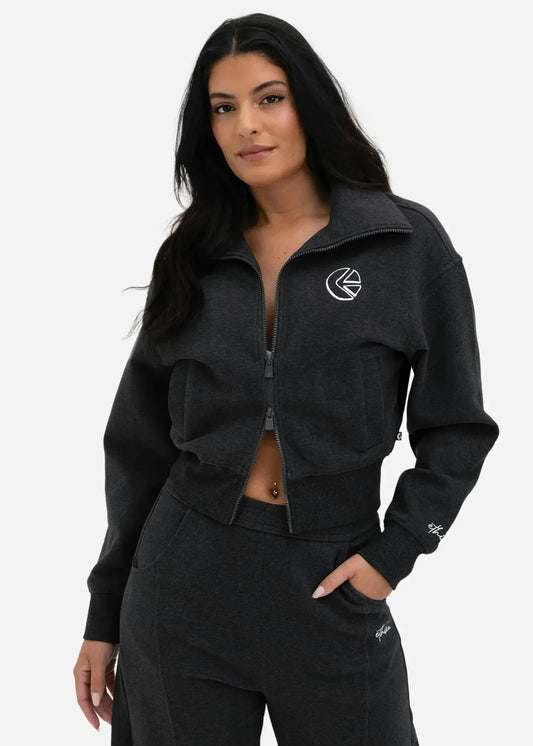 Balance Charcoal | Womens Zip Jacket - Plush Fashion Hub