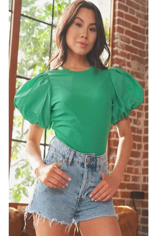 Balloon Sleeve Bodysuit Pretty Little Patriot