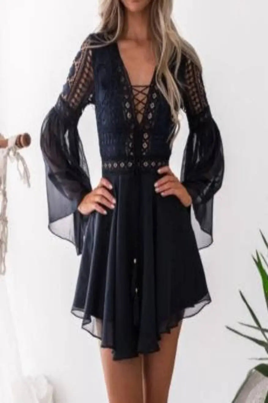 Black Lace Crochet Dress Pretty Little Patriot