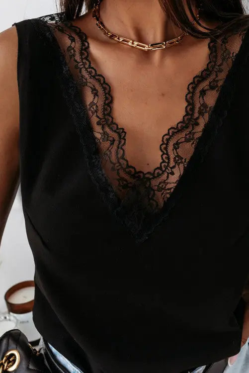 Black Lace Tank - FINAL SALE - clearance Pretty Little Patriot