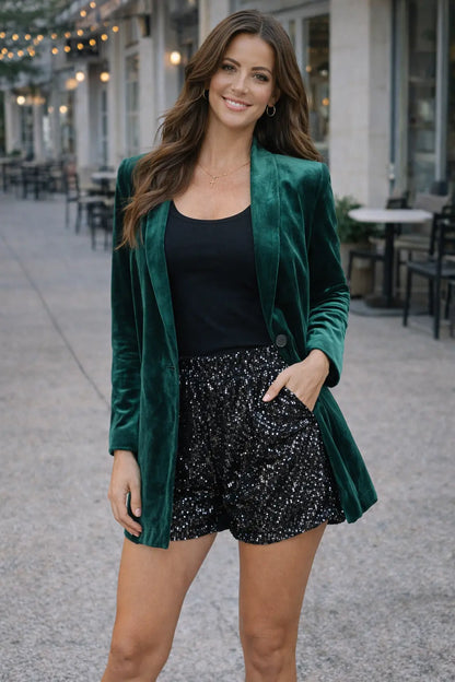 Black Sequin Shorts Pretty Little Patriot