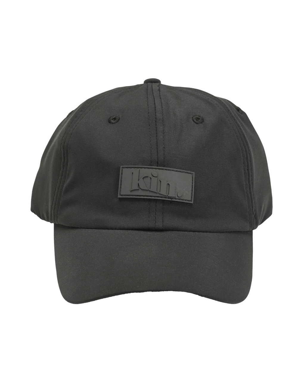 Black waterproof satin-lined dad hat from Plush Fashion Hub, showcasing a stylish, durable hat with a satin interior.