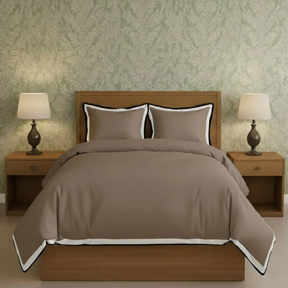 Black & White Border Frame Duvet Cover Set - Plush Fashion Hub