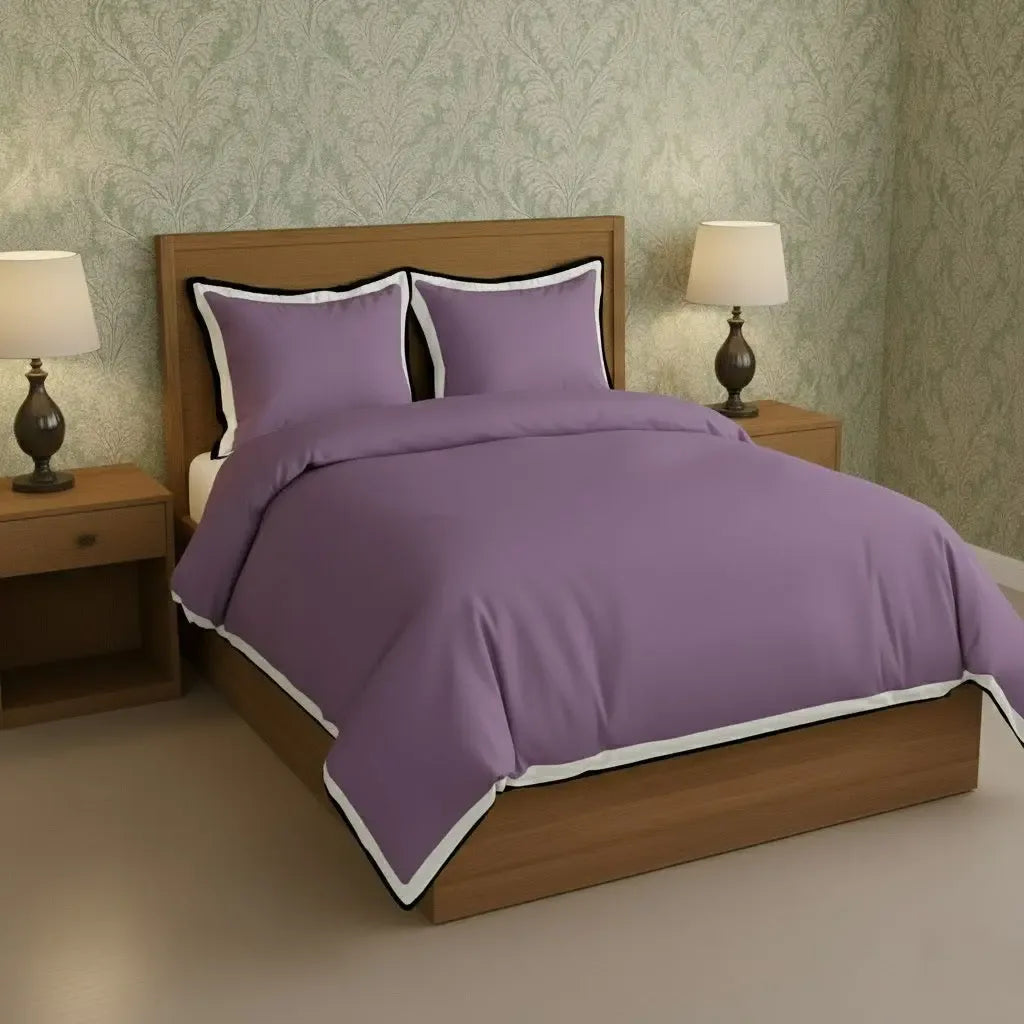 Black & White Border Frame Duvet Cover Set - Plush Fashion Hub