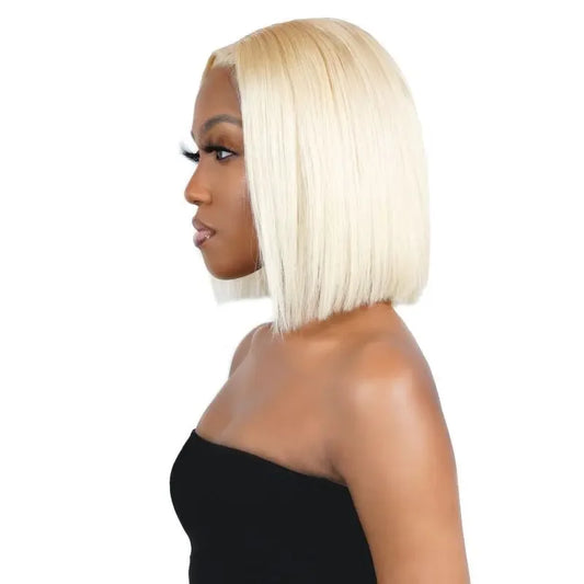 Blonde Straight 4x4 Transparent Lace 100% Human Hair Bob Wig - Plush Fashion Hub