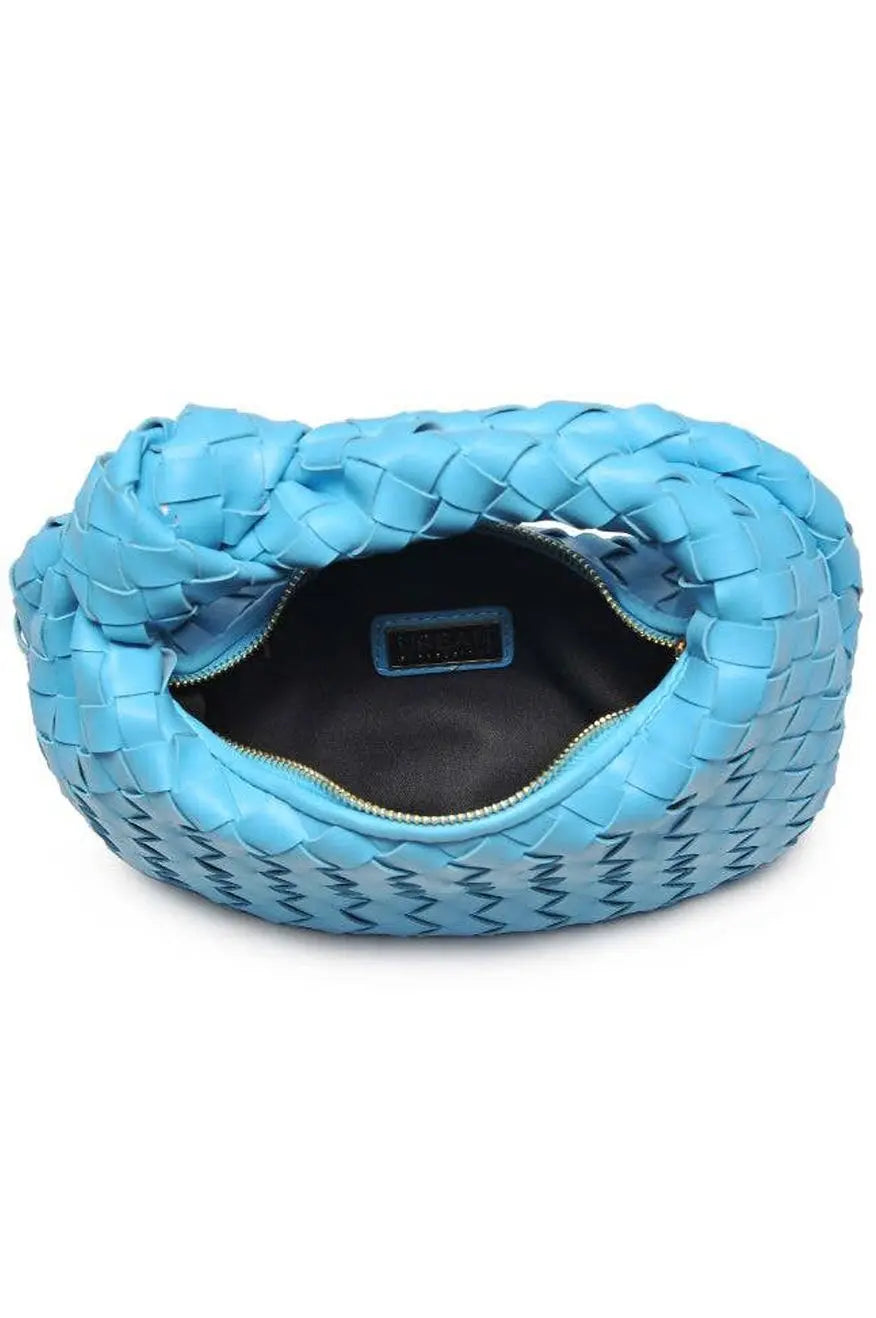 Blue Woven Vegan Leather Clutch Pretty Little Patriot