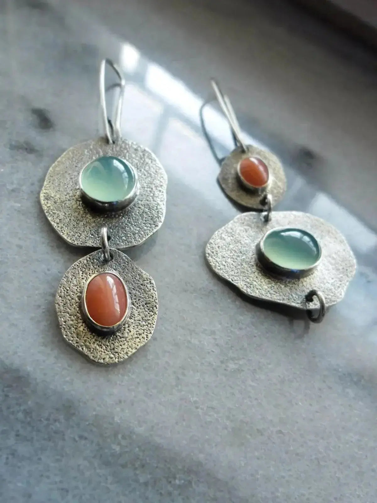 Bohemian vintage sterling silver drop earrings with elegant dangle design by Plush Fashion Hub