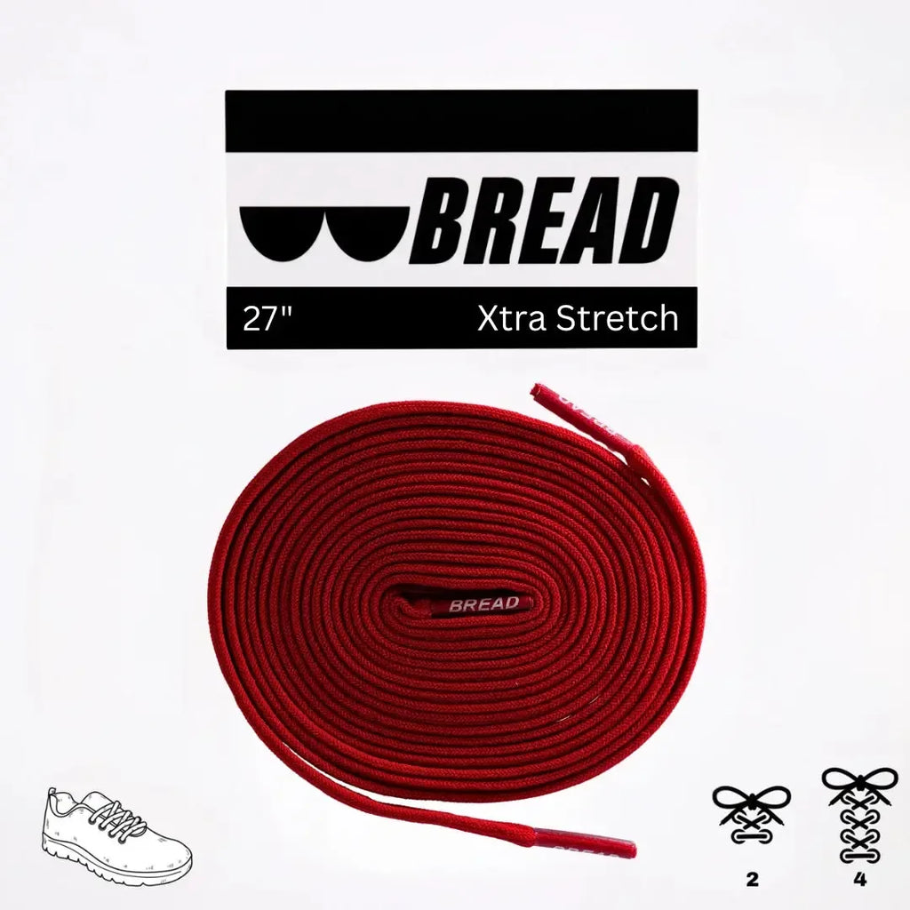 Bright red elastic shoelaces from Plush Fashion Hub, featuring a flexible, stretchable design for easy shoe fitting and secure hold.