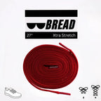 Bright red elastic shoelaces from Plush Fashion Hub, featuring a flexible, stretchable design for easy shoe fitting and secure hold.