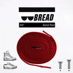 Bright red elastic shoelace by Plush Fashion Hub, showcasing its stretchable material and vibrant color on a plain background.
