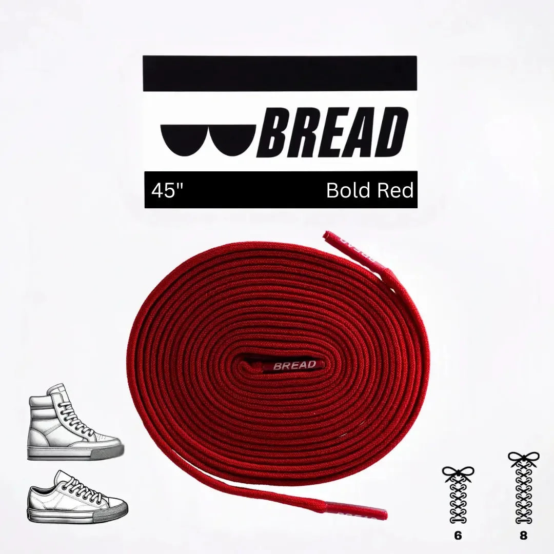 Bright red elastic shoelace by Plush Fashion Hub, showcasing its stretchable material and vibrant color on a plain background.