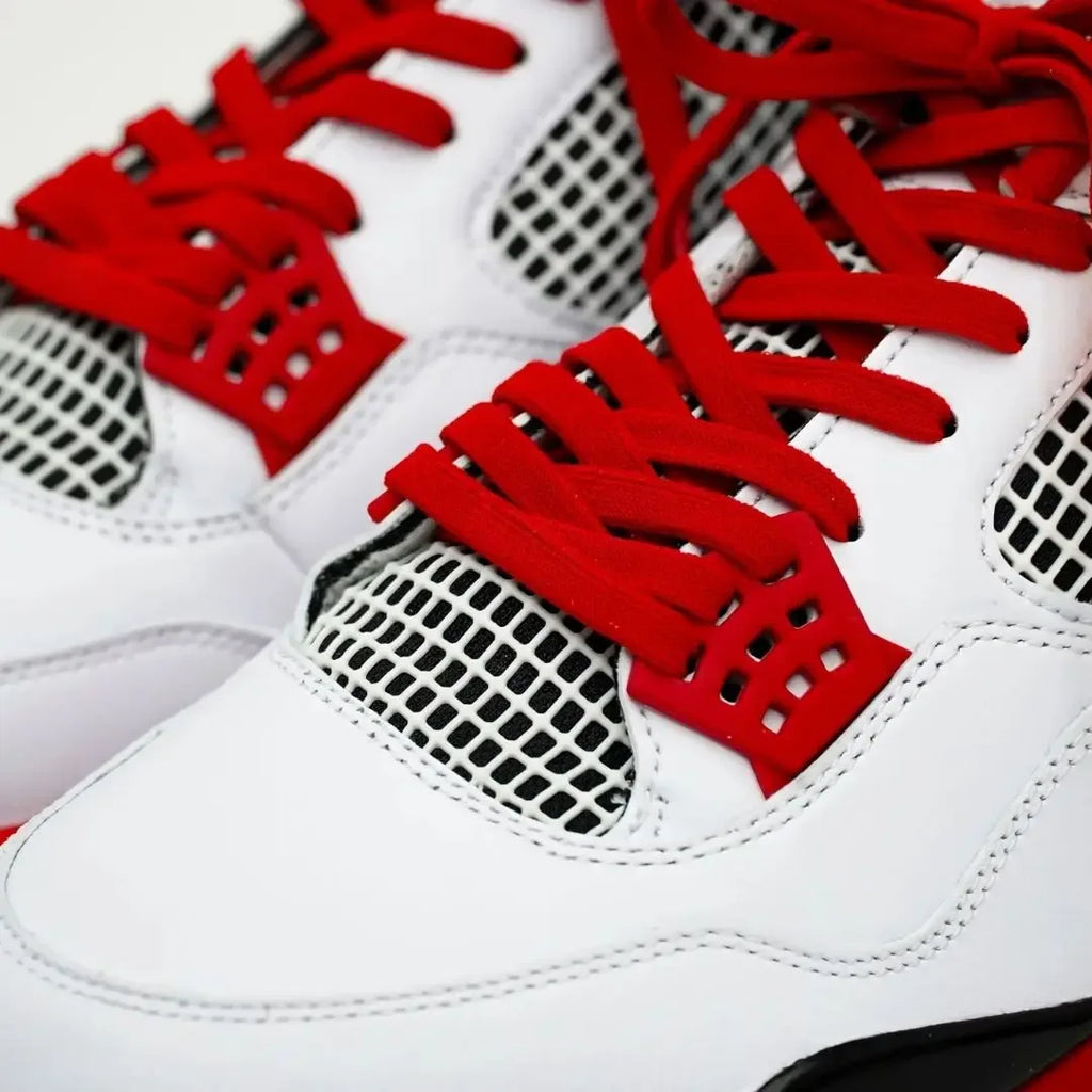 Red elastic shoelace by Plush Fashion Hub, showing the vibrant, stretchy design perfect for athletic or casual shoes.