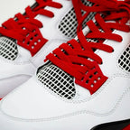 Red elastic shoelace by Plush Fashion Hub, showing the vibrant, stretchy design perfect for athletic or casual shoes.