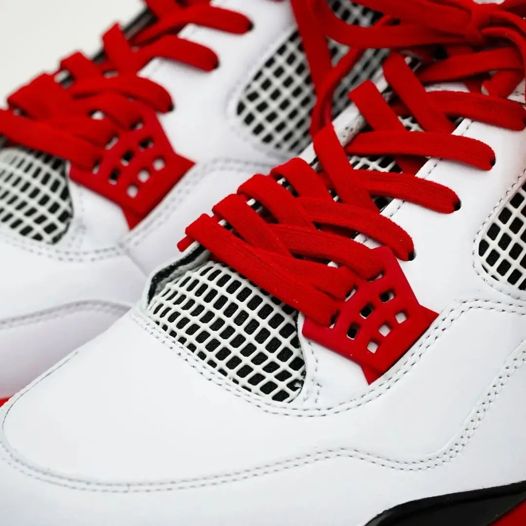 Red elastic shoelace by Plush Fashion Hub, showing the vibrant, stretchy design perfect for athletic or casual shoes.