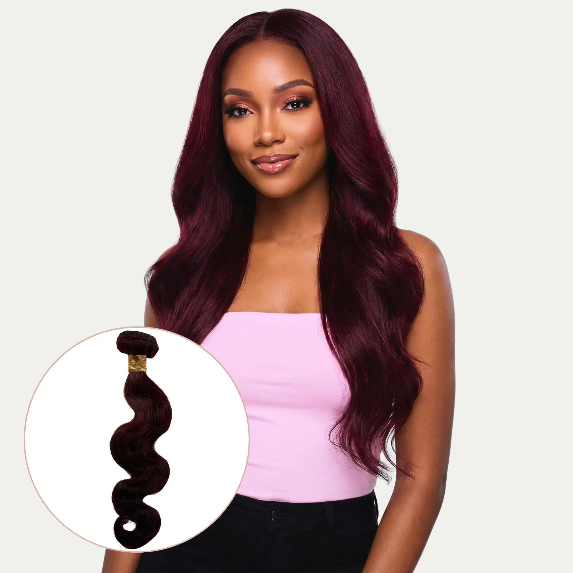 Burgundy Body Wave 100% Human Hair Bundles - Plush Fashion Hub