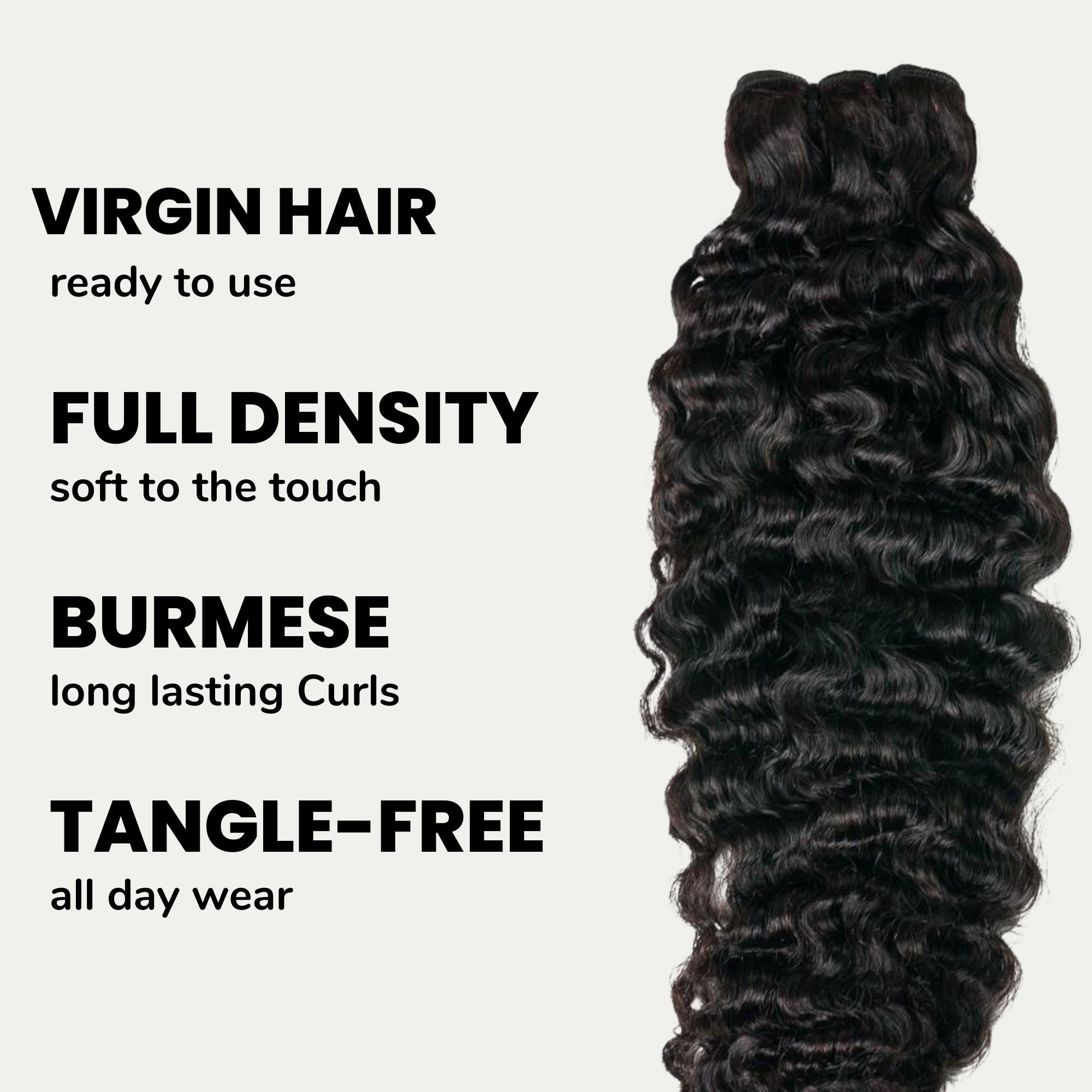 Burmese Curly 100% Human Hair Bundles Private Label
