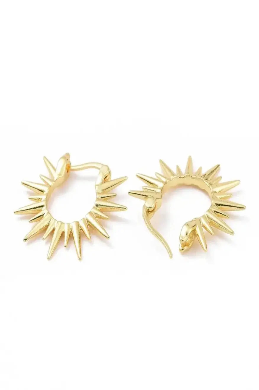 Burst of Spirit Hoop Gold Earrings Pretty Little Patriot