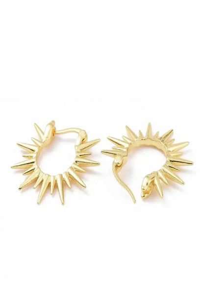 Burst of Spirit Hoop Gold Earrings Pretty Little Patriot