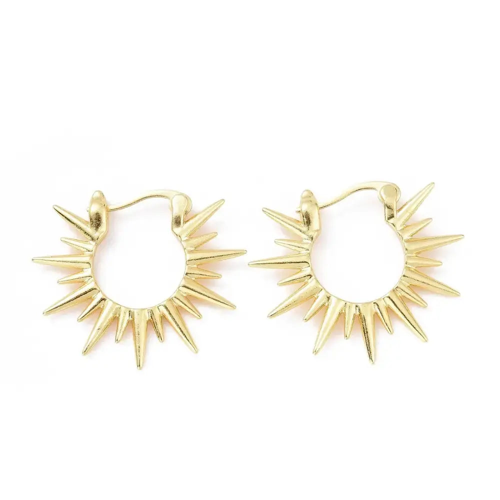 Burst of Spirit Hoop Gold Earrings Pretty Little Patriot