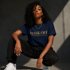 Wear Your Worship Mask Off T-Shirt from the Unmasked Collection, casual black graphic tee with bold design.