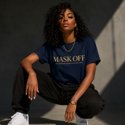 Wear Your Worship Mask Off T-Shirt from the Unmasked Collection, casual black graphic tee with bold design.