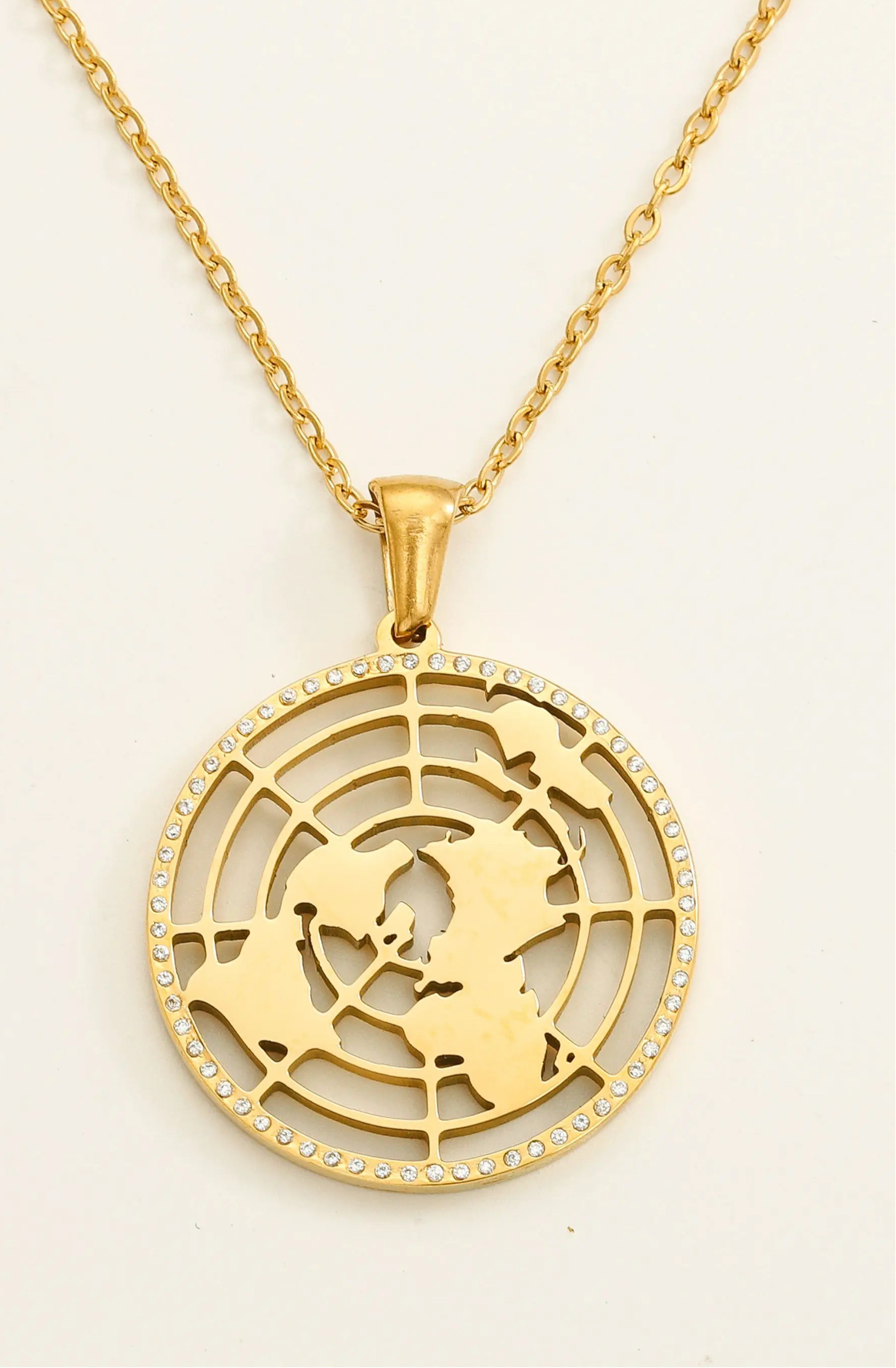 Biblical Flat Earth 18k gold Necklace Pretty Little Patriot