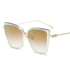 Black mirror cat-eye sunglasses for women, stylish eyewear by Plush Fashion Hub with bold, fashionable design.