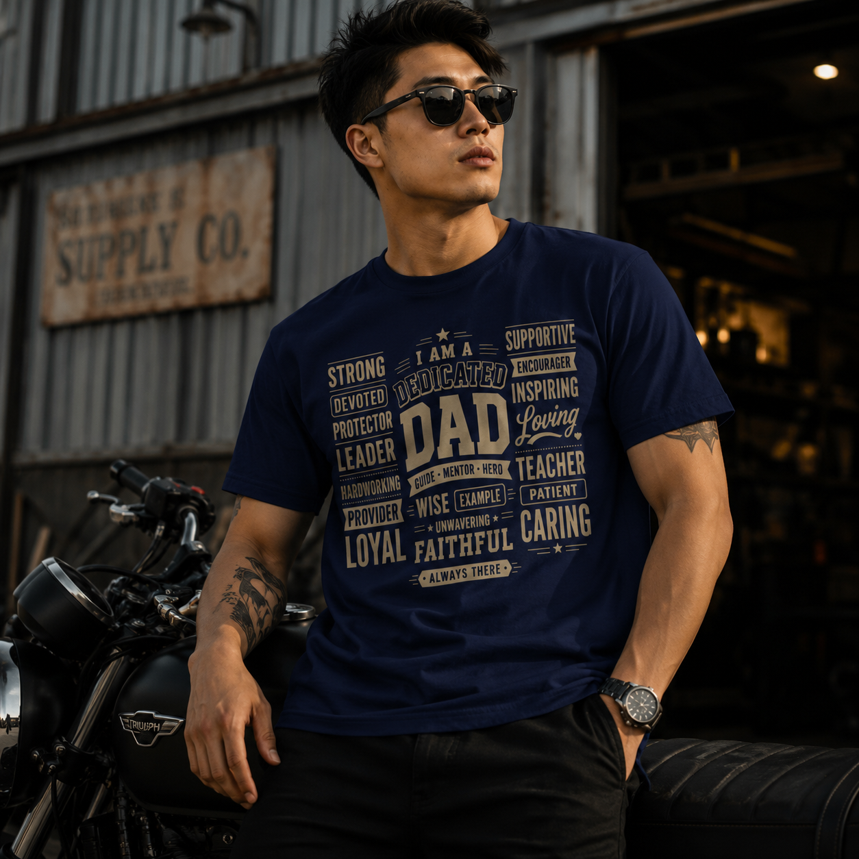 Wear Your Worship Dedicated Dad T-Shirt with the phrase "I Am More Than a Title" displayed on a comfortable casual t-shirt.