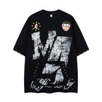 Women's Casual Loose Fit Round Neck Letter Print Short Sleeve T-Shirt
