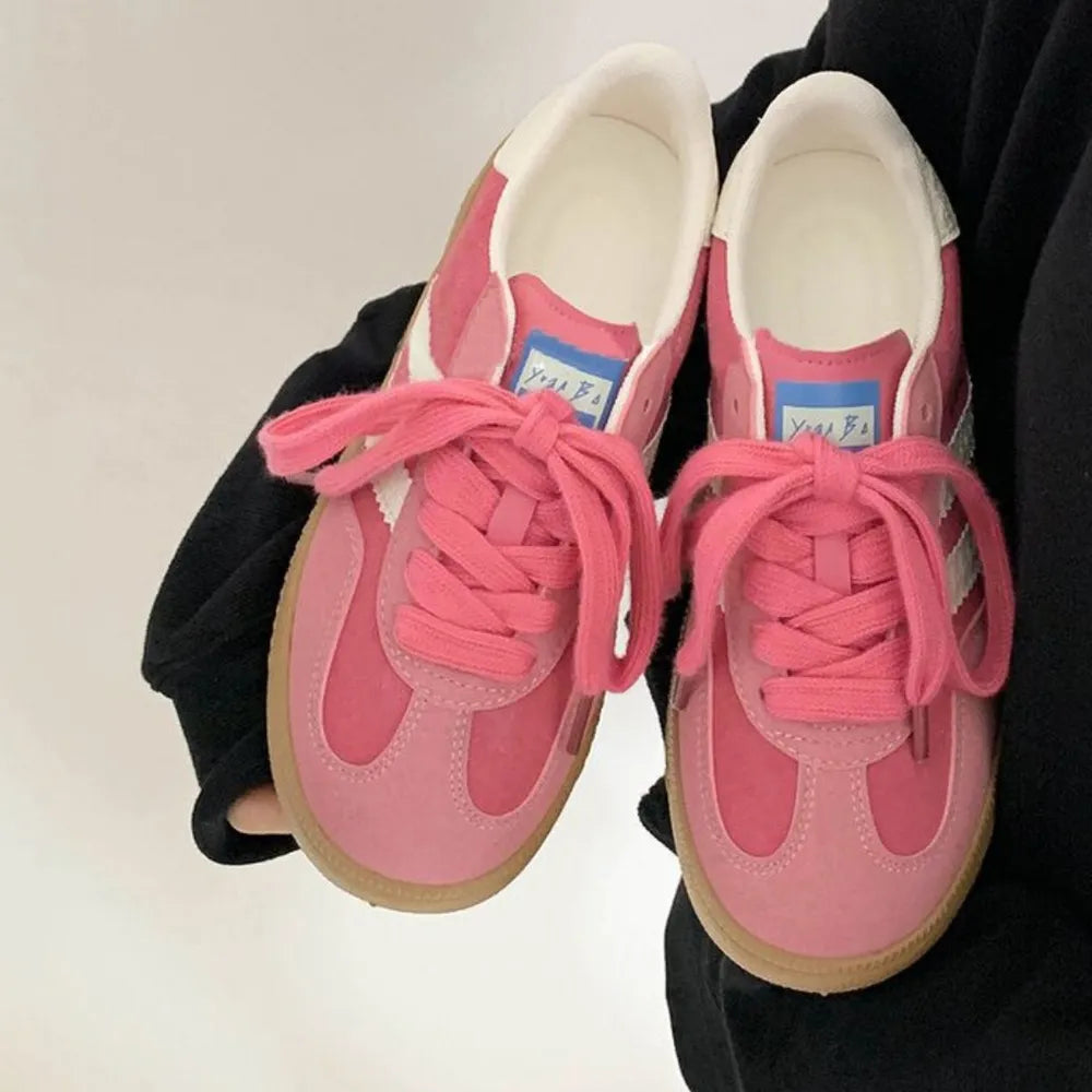 Plush Fashion Hub contrast round toe casual flats with soft material and stylish design, perfect for everyday comfort.